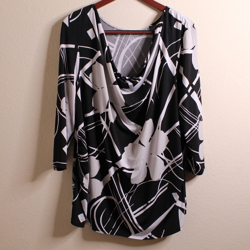 Womens Lane Bryant Black and White Blouse